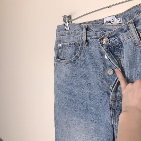 PRINCESS POLLY | 6 HOLLY ASYMMETRIC JEANS BLUE - Picture 10 of 15